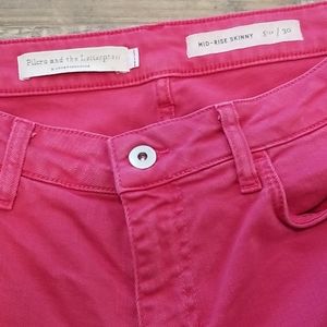 Pilcro and the letterpress pink mid-rise skinny